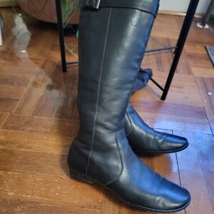 Black Leather Knee-High Boots Size 8